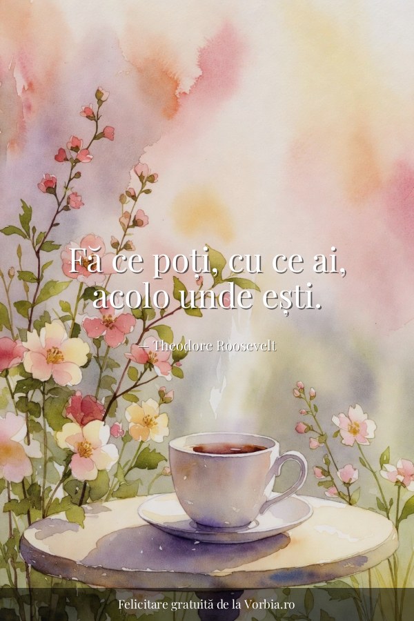 Fă ce poți, cu ce ai, acolo unde ești. - felicitare Vorbia.ro