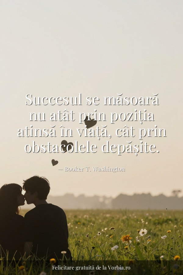 Succesul se măsoară nu atât prin poziția atinsă în viață, cât prin obstacolele depășite. - felicitare Vorbia.ro