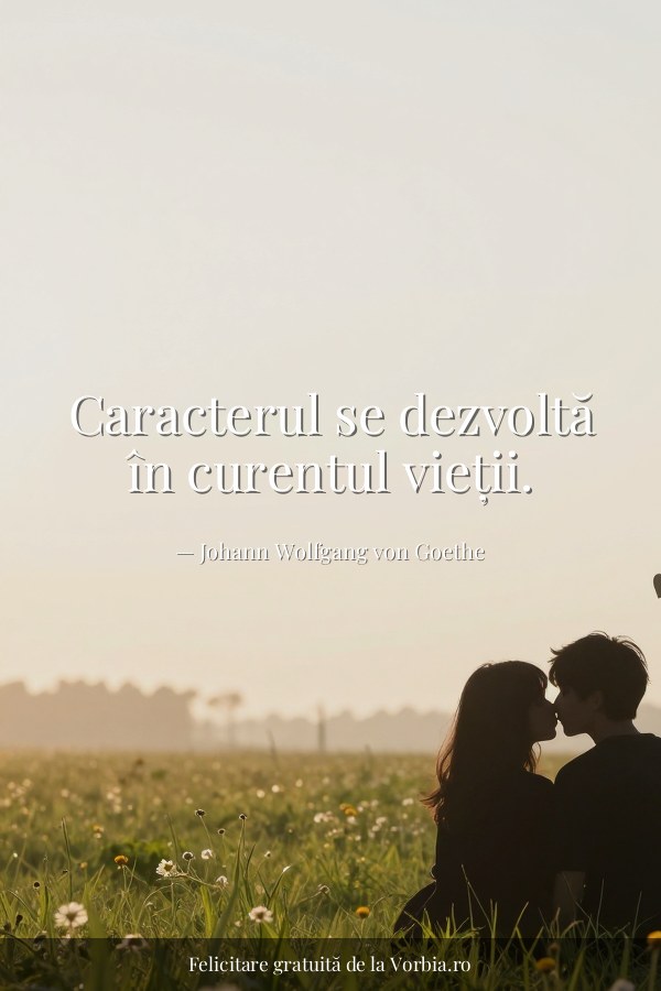 Caracterul se dezvoltă în curentul vieții. - felicitare Vorbia.ro