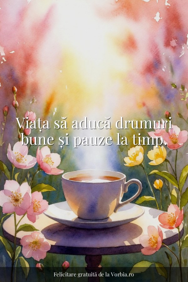Viața să aducă drumuri bune și pauze la timp. - felicitare Vorbia.ro
